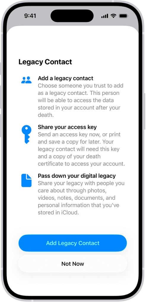 Ekrani Add Recovery Contact që tregon kontaktet e sugjeruara për t'u zgjedhur si kontakt rikuperimi dhe opsionin për të zgjedhur dikë tjetër.