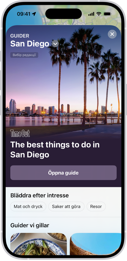 Appen Kartor visar en guide om platser under vattnet.