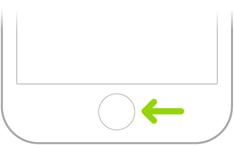 iPhoneஇன் கீழ்ப்பகுதியில் உள்ள முகப்பு பட்டன் (Touch ID).