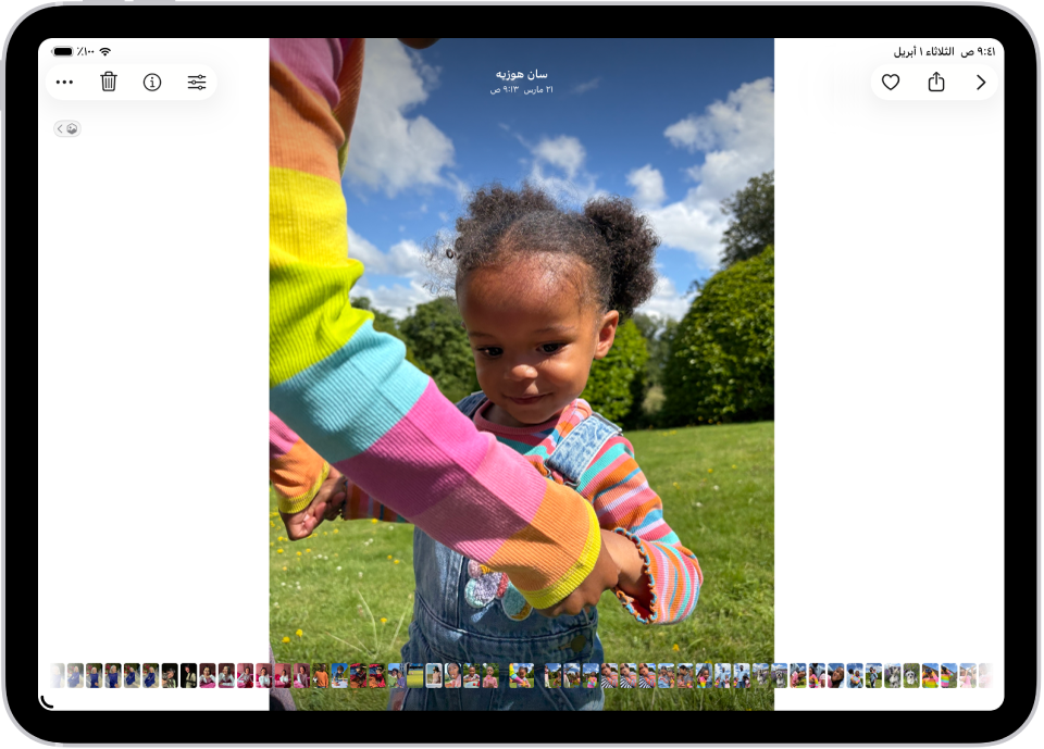 صورة مفتوحة في تطبيق الصور وتملأ منتصف الشاشة.