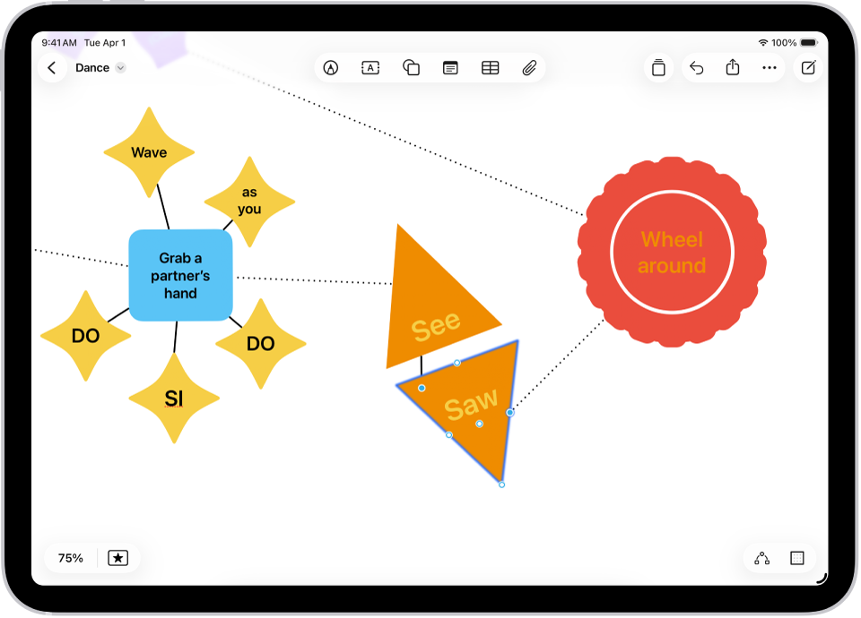 A connection point being changed in a diagram.