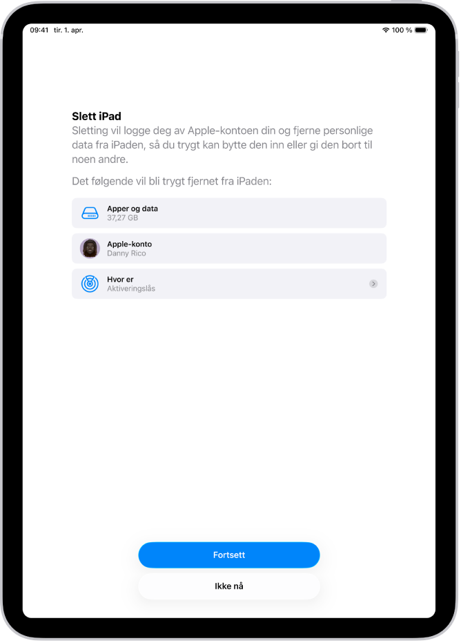 Slett iPad-skjermen.