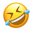 ଜୋରରେ ହସୁଥିବା ଇମୋଜି।