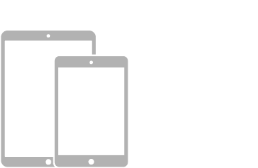 Uma ilustração de três modelos de iPad com botão principal.