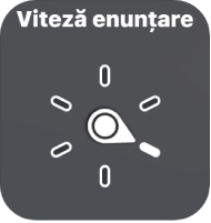 Controlul rotor cu discul îndreptat către configurarea Viteză enunțare.