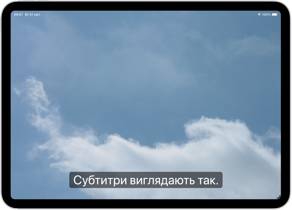 Екран iPad із прикладом субтитрів у власному стилі.