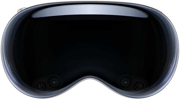 Priekinės „Apple Vision Pro“ pusės vaizdas