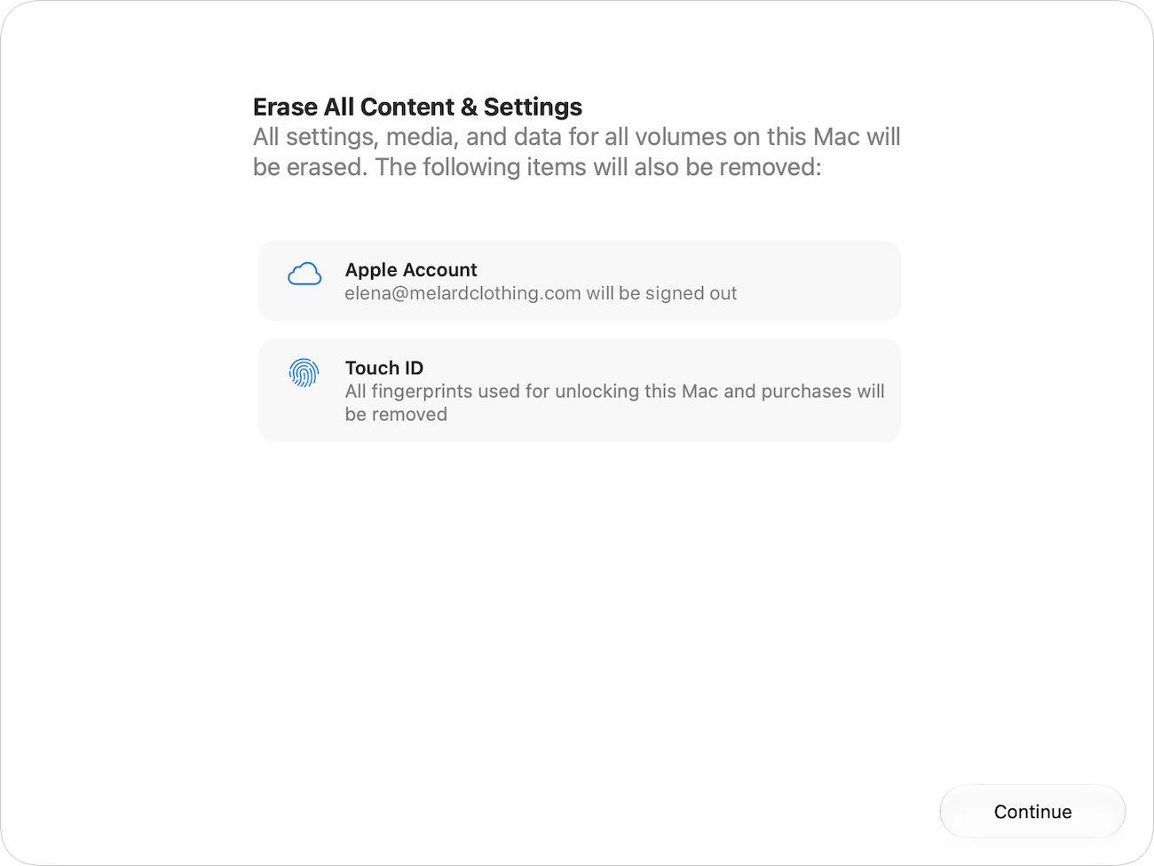 The Mac Erase Assistant window.