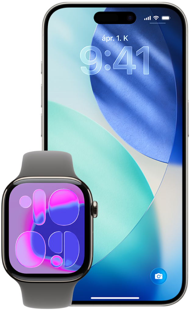 Egy Apple Watch és egy iPhone.