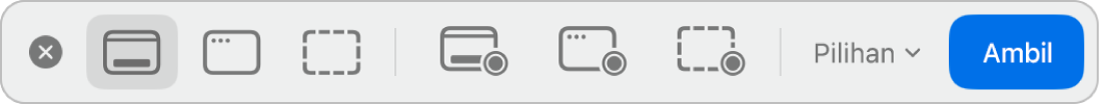 Panel alat untuk app Tangkapan Layar.
