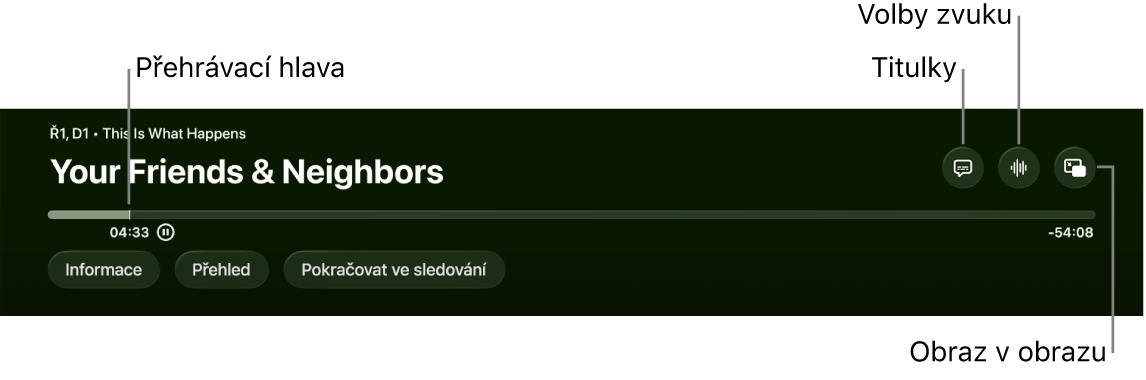 Ovládací prvky přehrávání