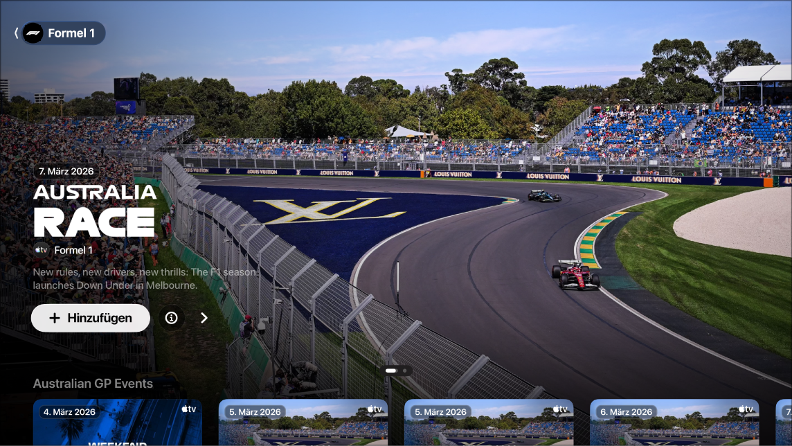 Ein Bildschirm mit Formel 1