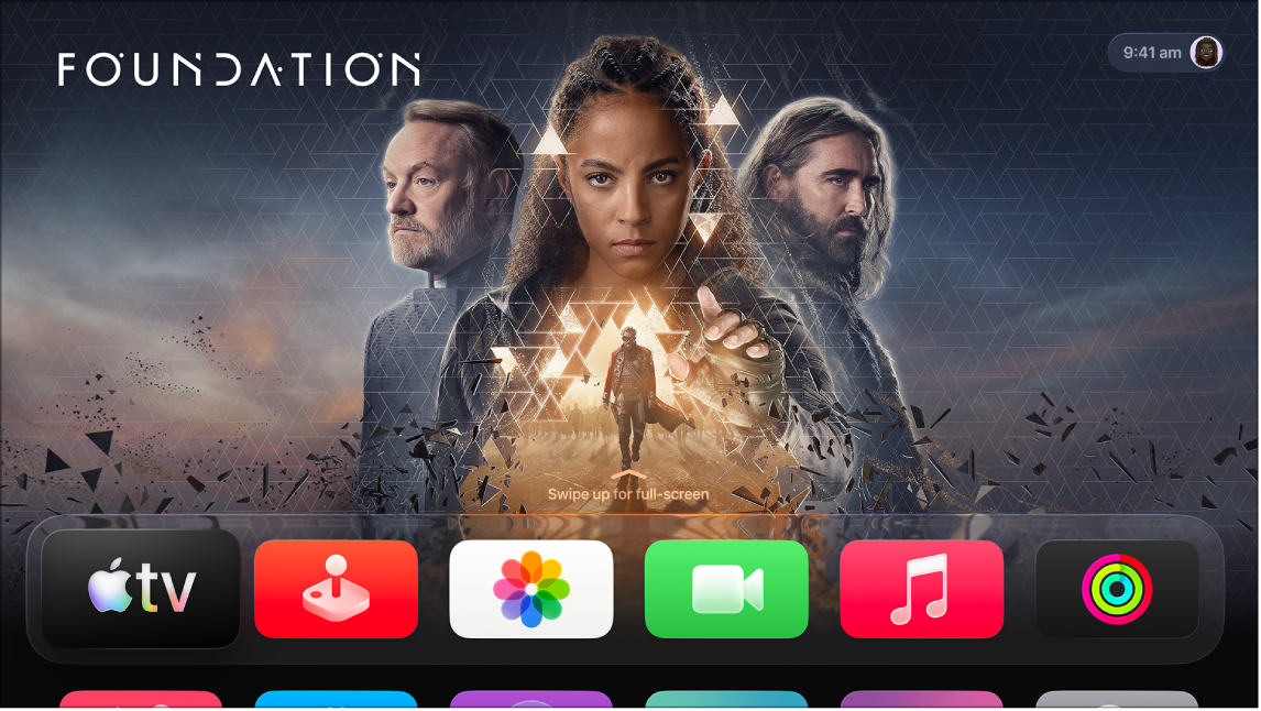 The Apple TV Home Screen.