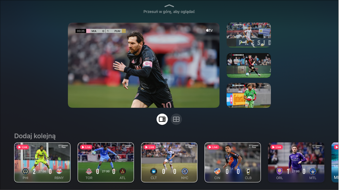Ekran opcji układu Multiview