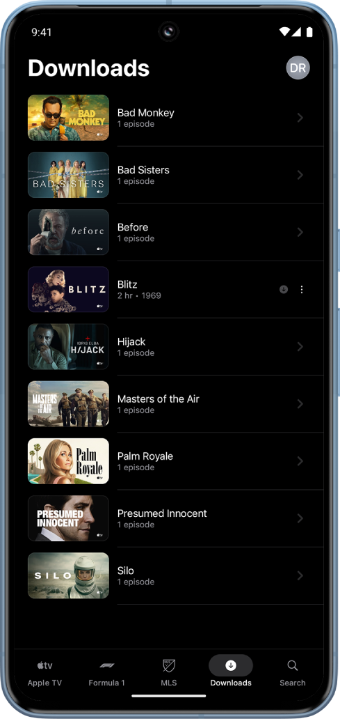 Tab „Downloads“ wird angezeigt