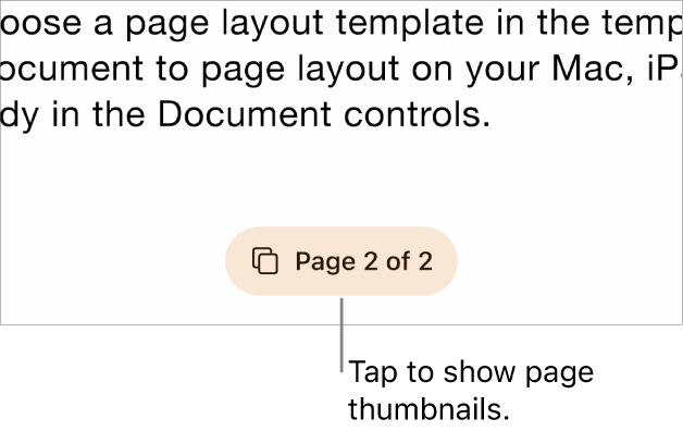 An open document with the page number button at the bottom centre of the screen.