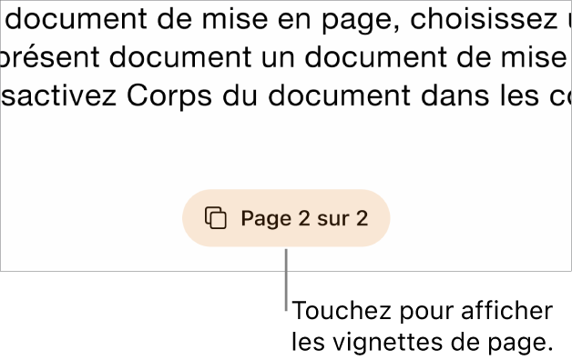 Un document ouvert avec le bouton du numéro de page au milieu du bas de l’écran.
