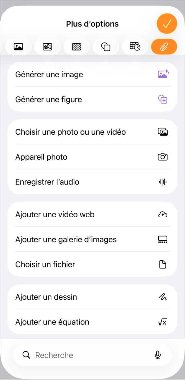Le menu Ajouter des données est affiché.