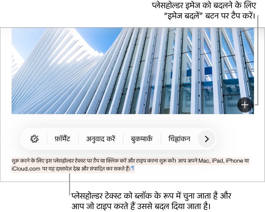 प्लेसहोल्डर टेक्स्ट और इमेज।