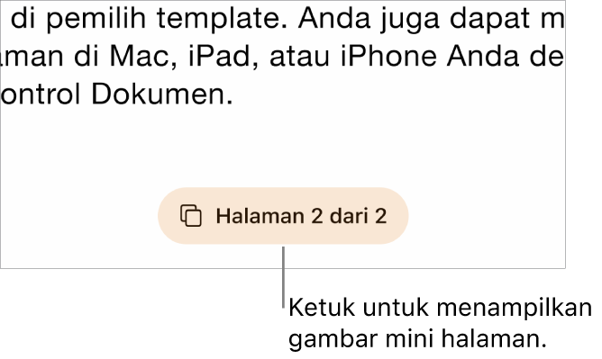 Dokumen terbuka dengan tombol jumlah halaman di tengah bawah layar.