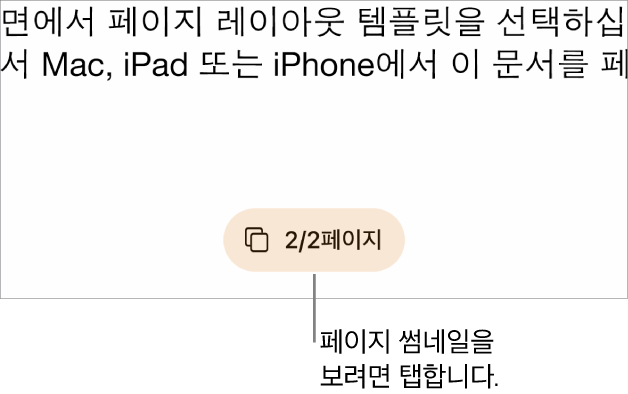 화면 하단 가운데에 페이지 번호 버튼이 보이는 열린 문서.