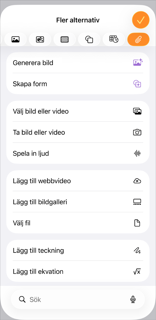 Menyn Lägg till medier visas.