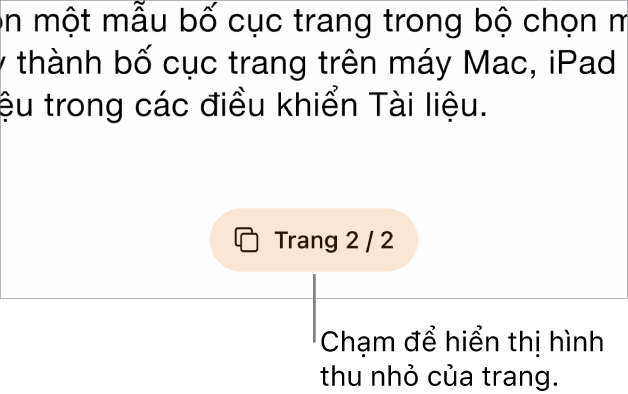 Một tài liệu đang mở với nút số trang ở dưới cùng ở giữa màn hình.