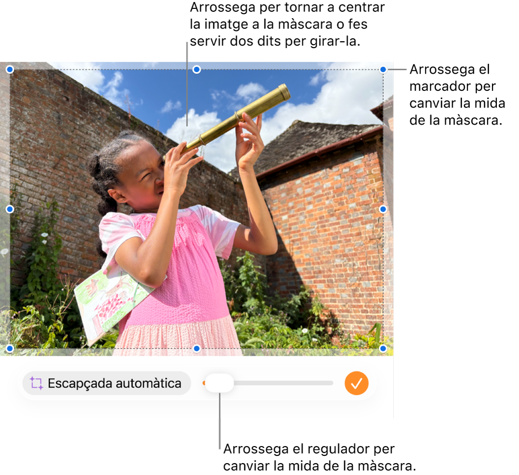 Control de màscara sobre una foto.