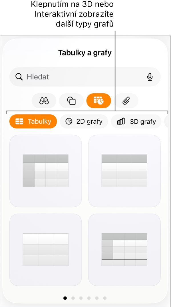 Nabídka Přidat graf s 2D grafy