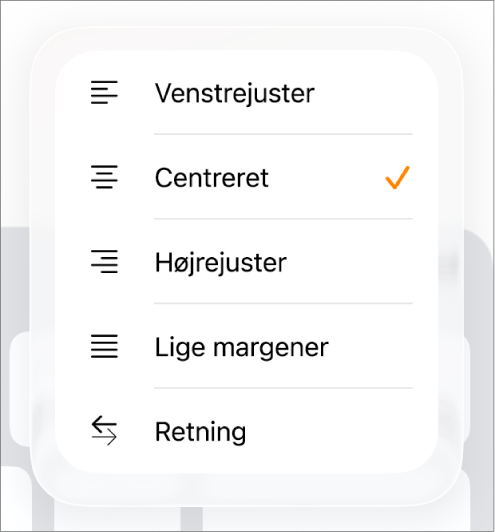 Formatlinjen med mærker til indrykning af tekst og justering af afsnit.