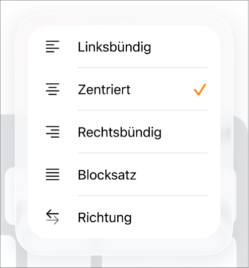 Die Formatierungsleiste mit Steuerelementen für den Texteinzug und das Ausrichten von Absätzen.