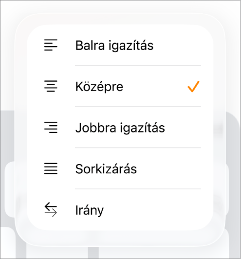 A Formátumsáv a szövegbehúzás és a bekezdésigazítás vezérlőivel.