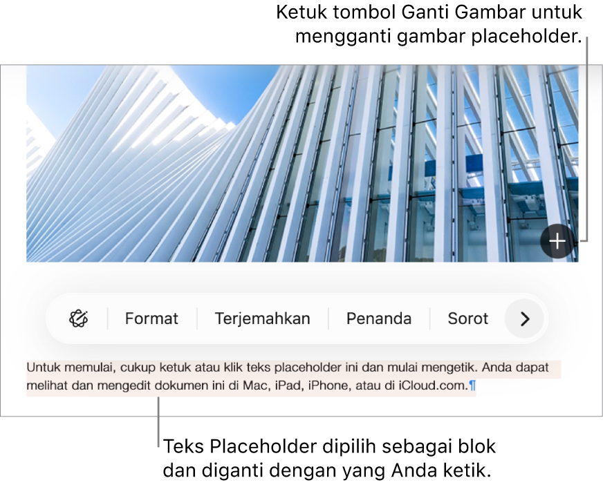 Teks dan gambar placeholder.
