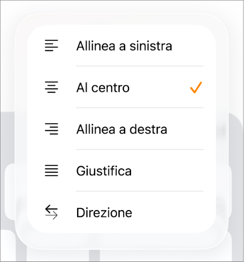 Barra Formattazione con i controlli per il rientro del testo e l’allineamento dei paragrafi.
