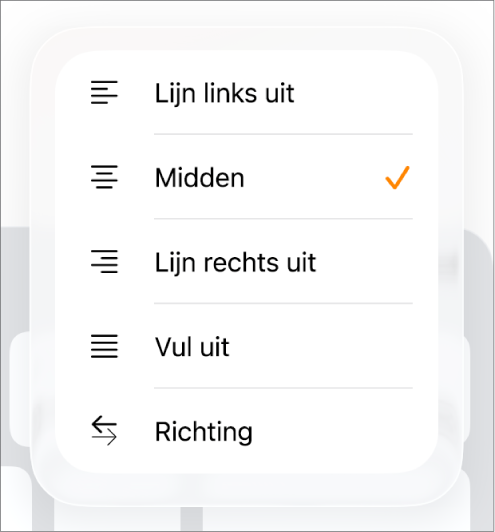 De opmaakbalk met regelaars voor het laten inspringen van tekst en het uitlijnen van alinea's.
