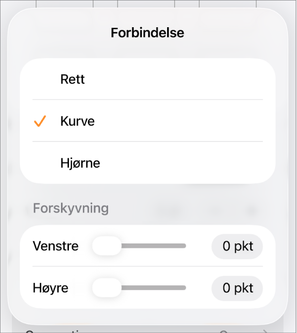 Forbindelseskontrollene med Kurve markert.