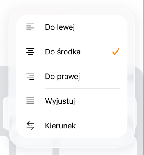 Pasek formatu z narzędziami ustawiania wcięć tekstu i wyrównywania akapitów.