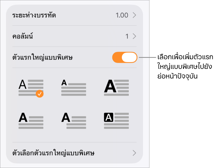 ตัวควบคุมตัวแรกใหญ่แบบพิเศษที่อยู่ในเมนูข้อความ