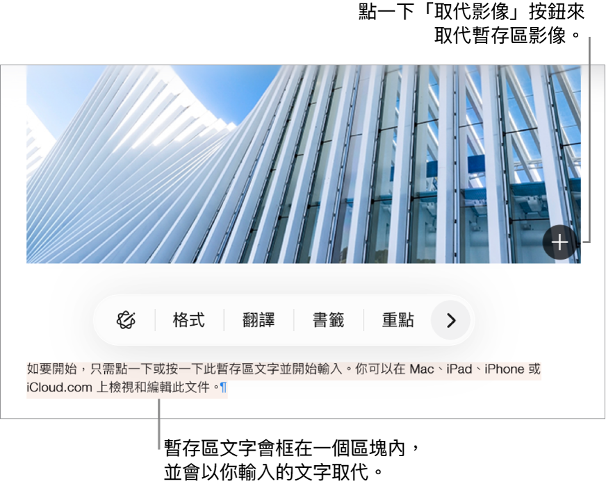 暫存區文字和影像。