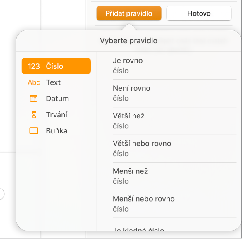Tlačítka pro vytváření pravidel podmíněného zvýraznění buněk