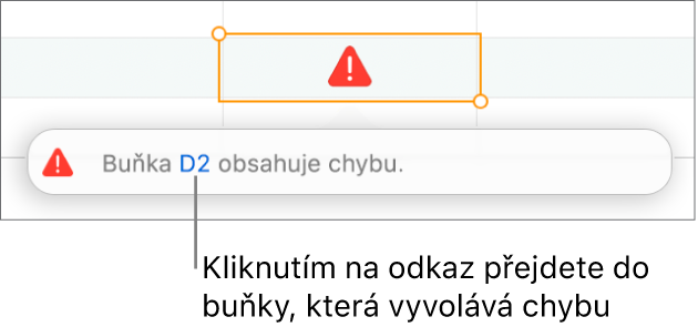 Odkaz na chybu buňky