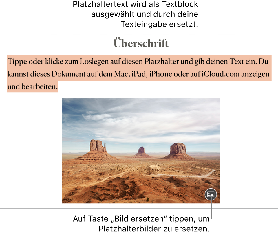 Platzhaltertext und Platzhalterbilder