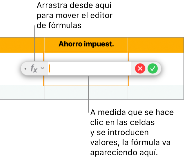 Editor de fórmulas.
