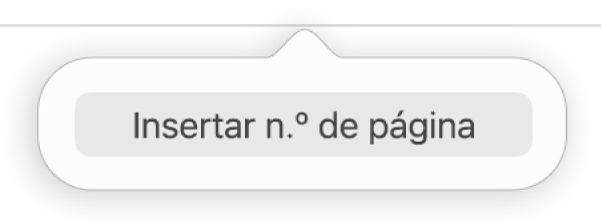 Botón “Insertar n.º de página” debajo de la cabecera.