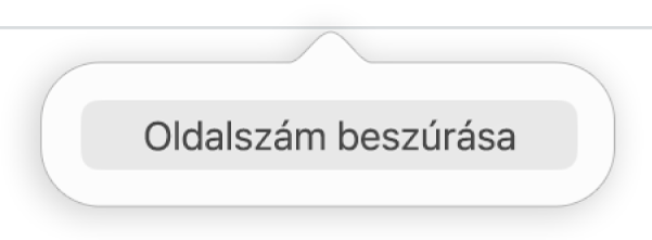 Az Oldalszám beszúrása gomb a fejléc alatt.