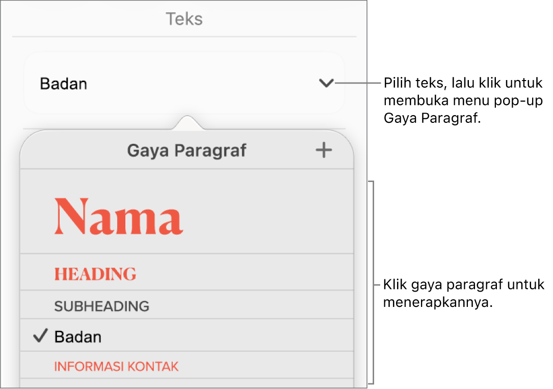 Menu Gaya Paragraf.
