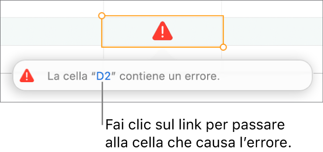 Link all’errore di una cella.