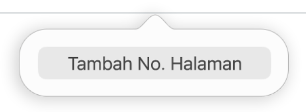 Butang Masukkan Nombor Halaman di bawah pengepala.