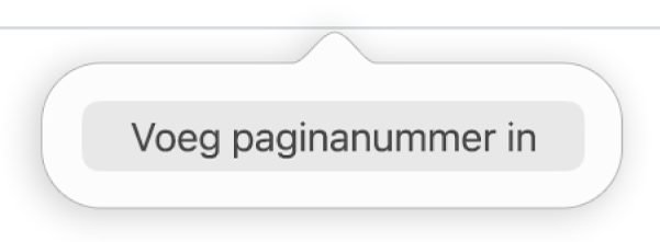 De knop 'Voeg paginanummer in' onder de koptekst.