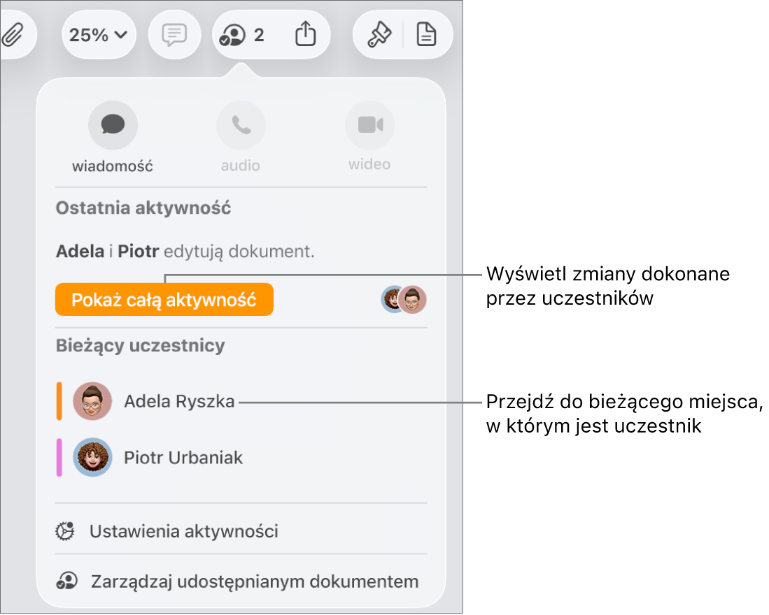 Menu współpracy z wymienionymi dwoma aktualnymi uczestnikami.